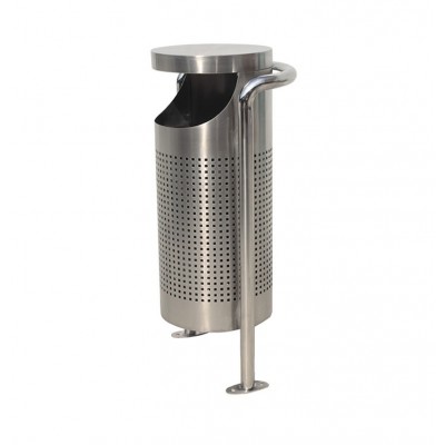 Outdoor large round trash bin storage ashtray bin for street public dustbin steel