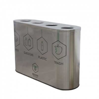 Outdoor advertising trash bin stainless steel trash bin